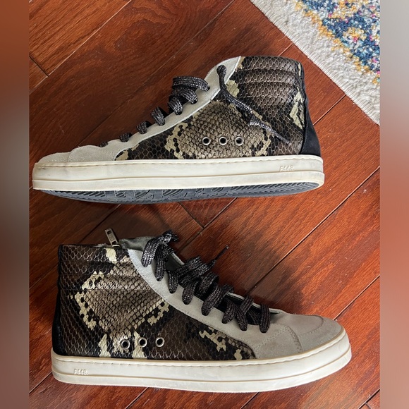 P448 Leather Animal Print Sneakers size 6.5 (EU 37) - Picture 4 of 11